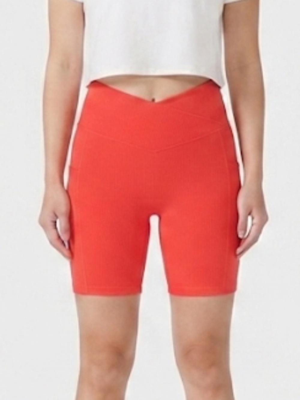 NWOT Women’s High-Waist Reddish Corral V-Front Bike Shorts Size Large